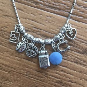 Brighton Charm Necklace Blue Silver