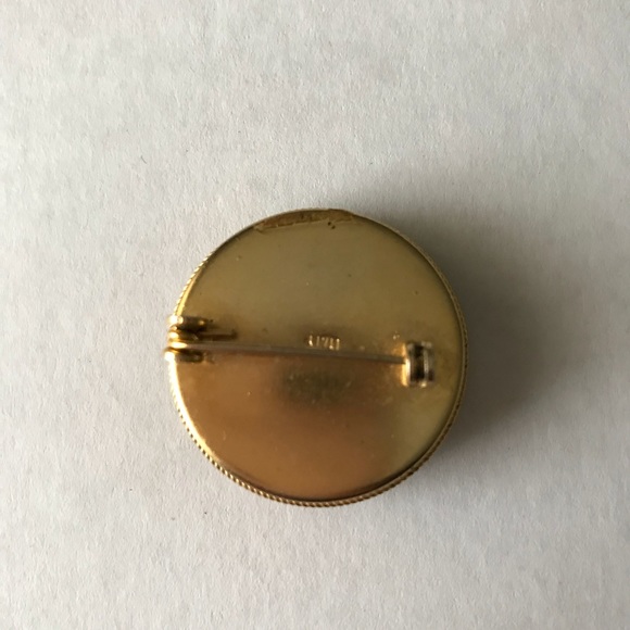 Vintage Italian Micro Mosaic Floral Brooch 1” - Picture 2 of 2