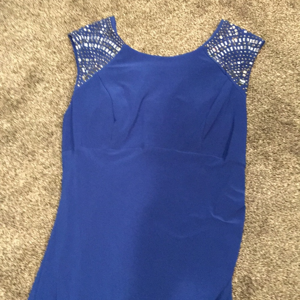 Long blue evening dress