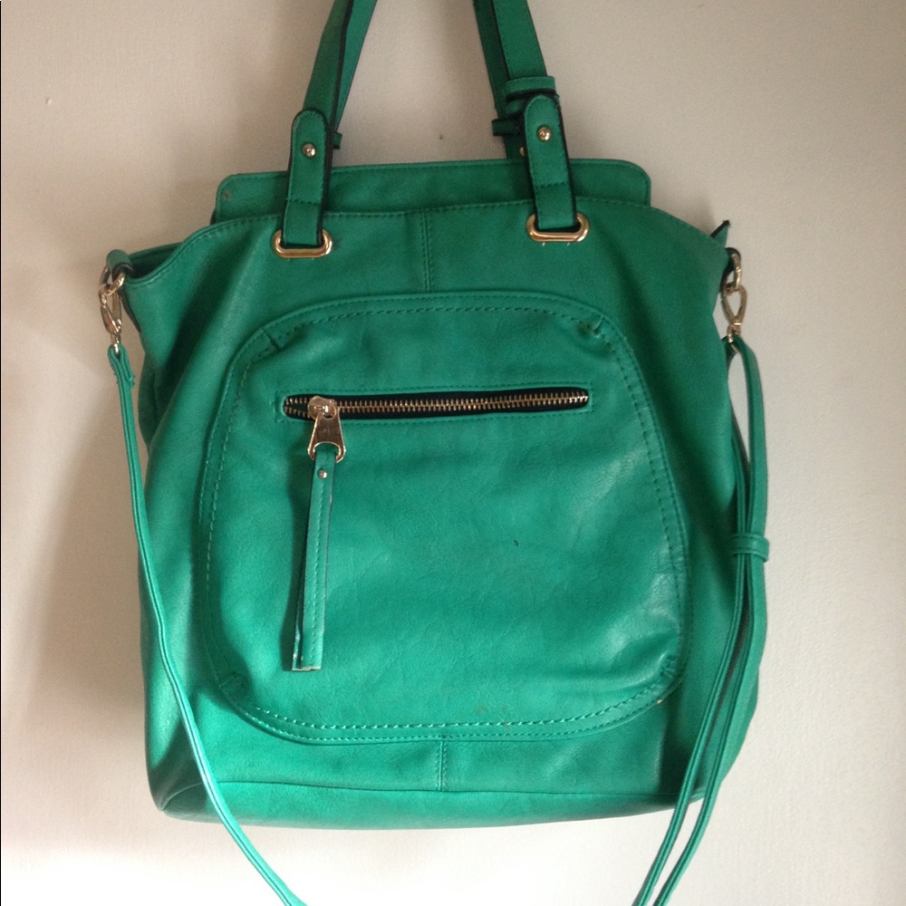 Large green handbag