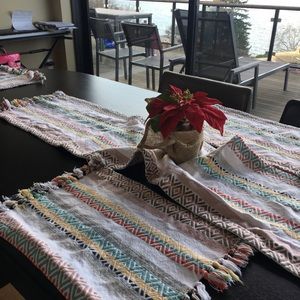 Set of 4 placemats with matching table runner.