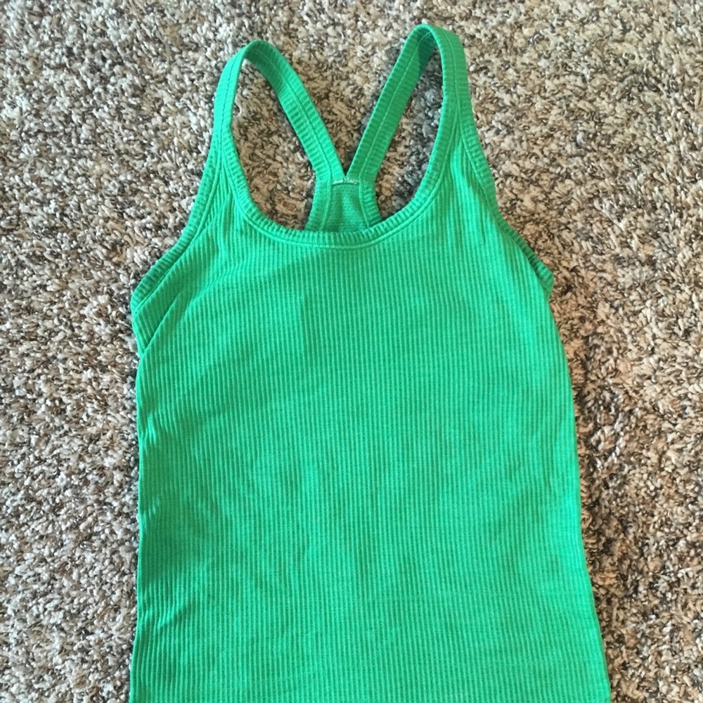 EUC lululemon Ebb to Street Tank- green-2