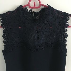 Lace front sleeveless top