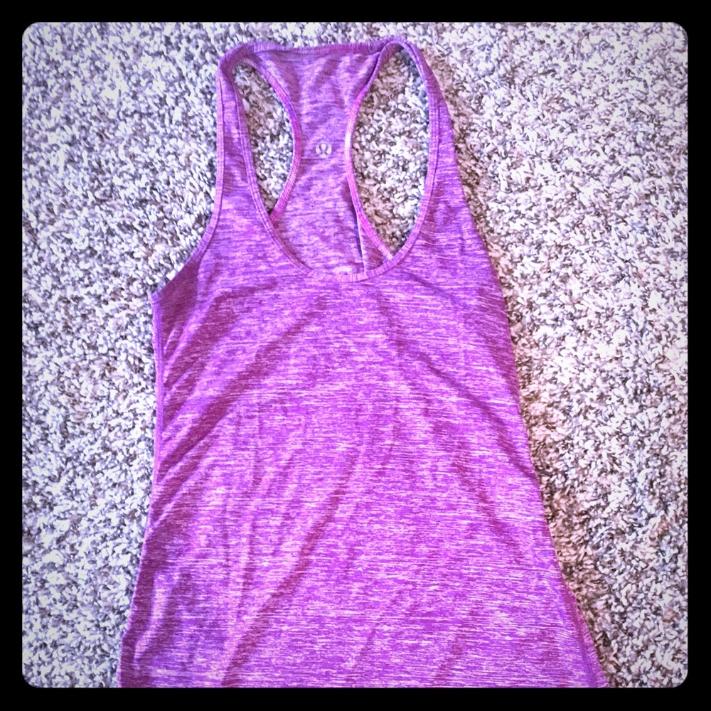 Lululemon Heathered Magenta Tank- reversible- sz 4
