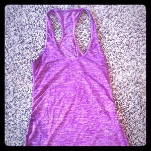 Lululemon Heathered Magenta Tank- reversible- sz 4