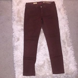 Sold design lab wax coated maroon jeans