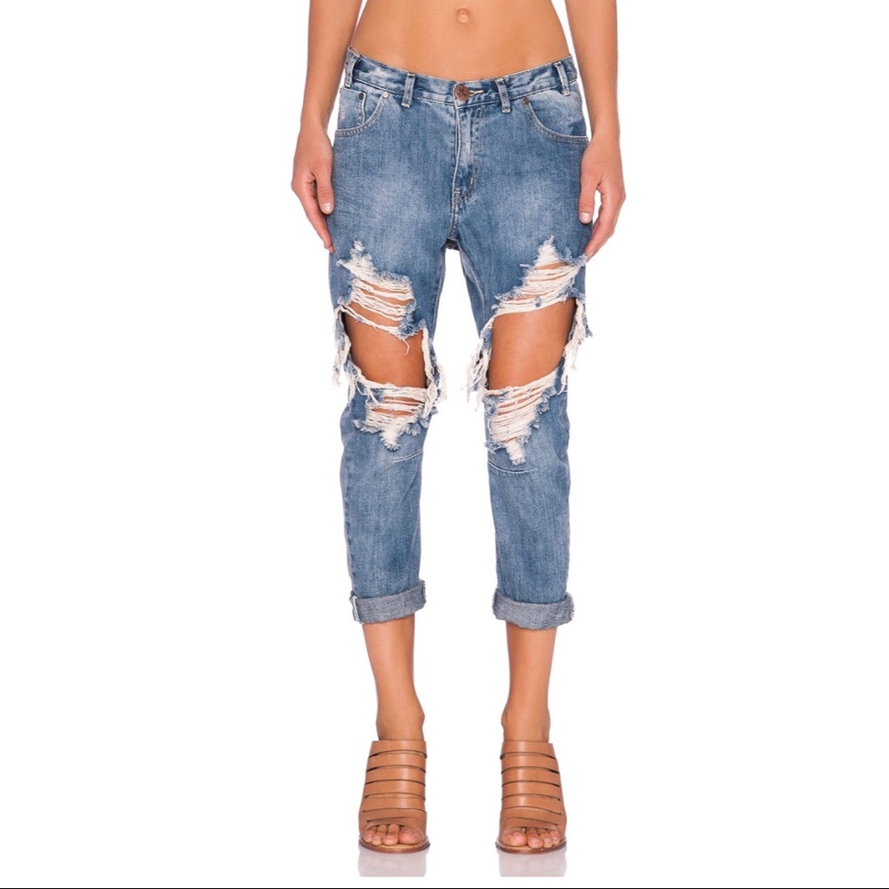 One Teaspoon Saints Destroyed Boyfriend Jeans