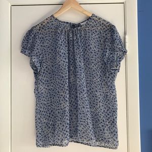 NY & Co. Blue Short Sleeve Blouse