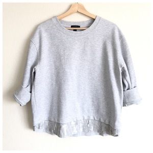 J.Crew Gray Sequin Hem Sweatshirt Top