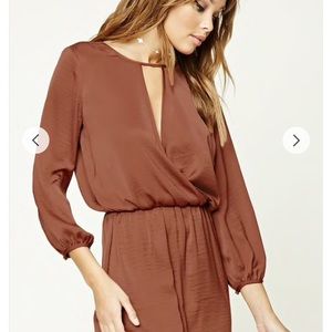 Satin Surplice Mini Dress