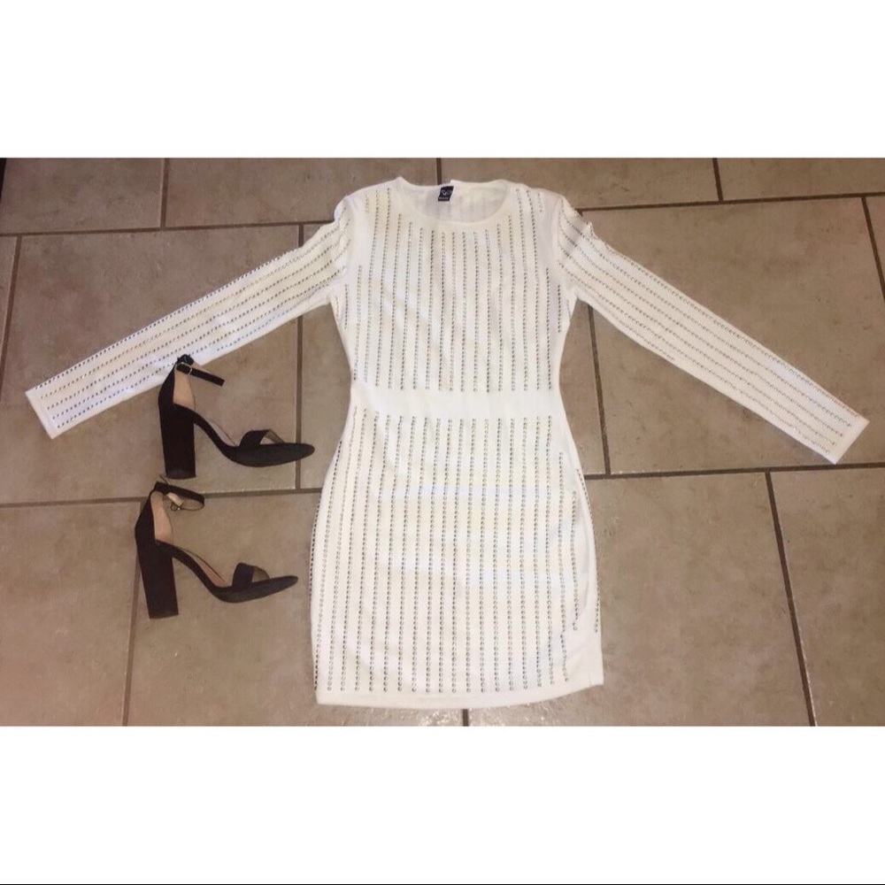 Off White Embellished Dress
