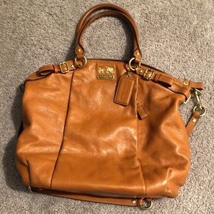 Large tan Coach bag