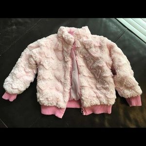 Toddler girls Pink Fuzzy Coat