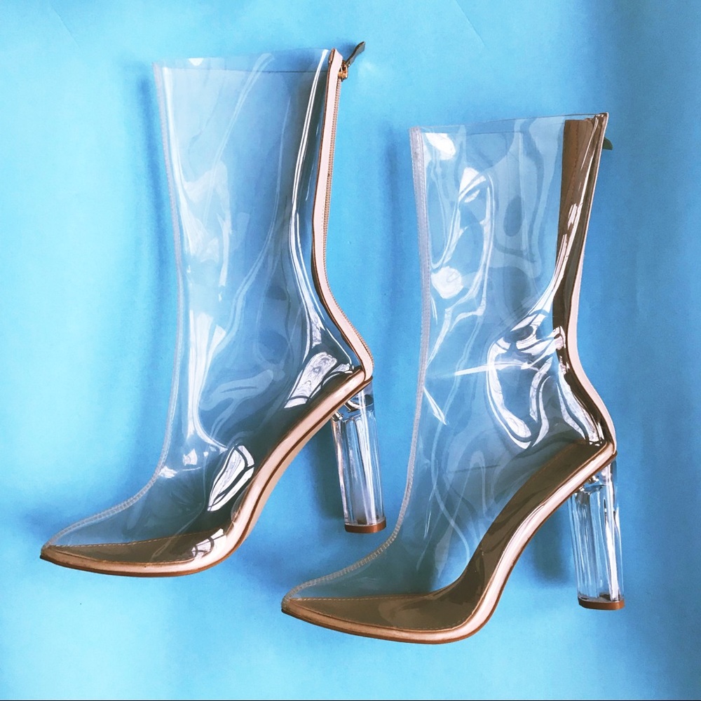 Clear Pointed Toe Boots