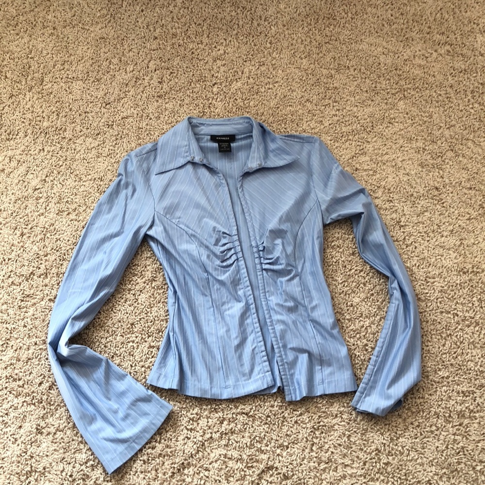 Light blue shirt with stripes