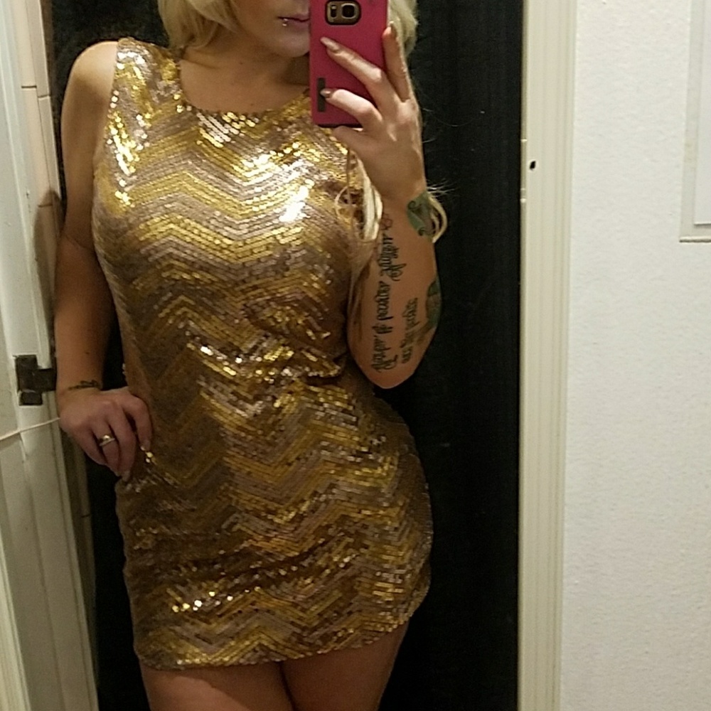 Gold and rose gold sequin dress sequin dress
