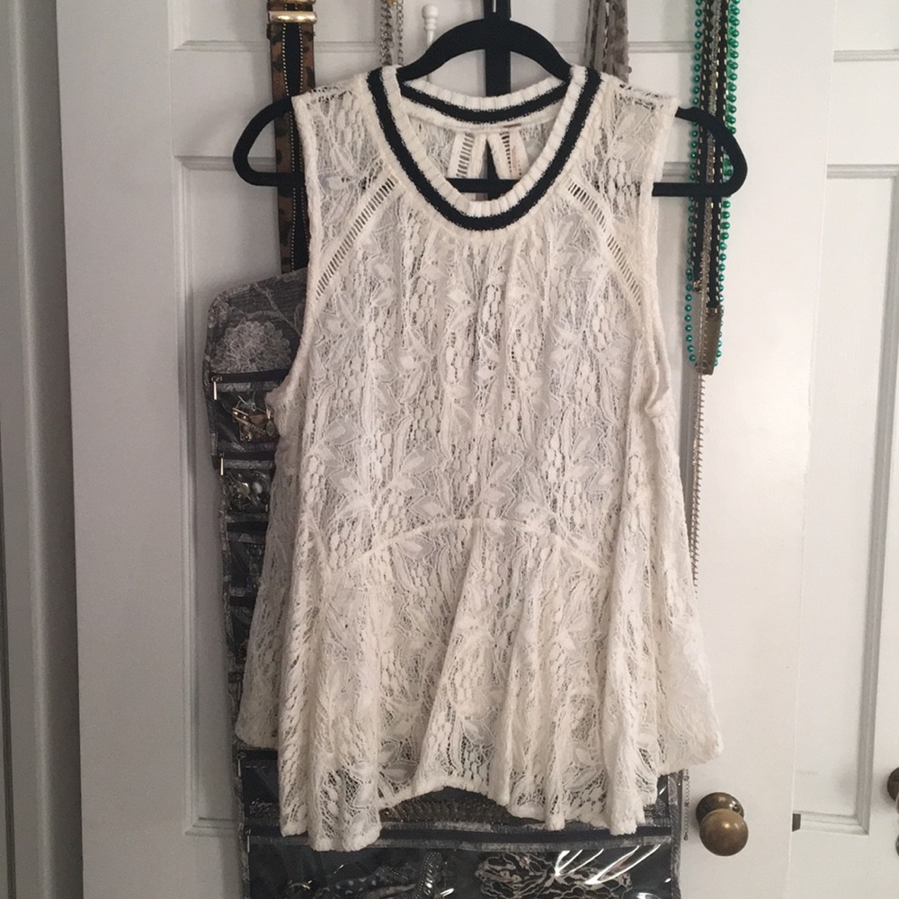 White Lace Free People Top