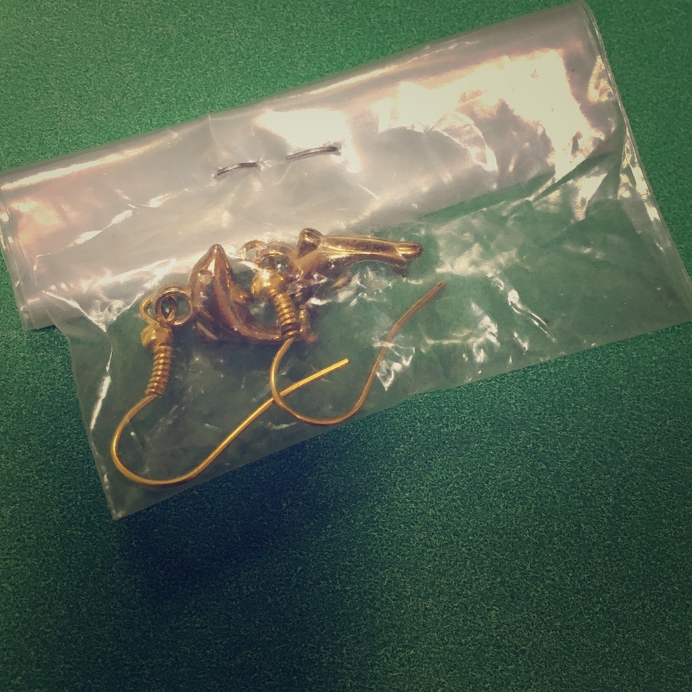 Gold dolphine earrings