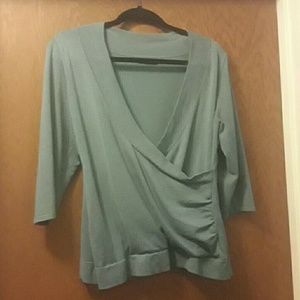 Maurices Soft Teal 3/4 Sleeve Wrap Top