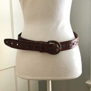Boho Leather Belt with brass details