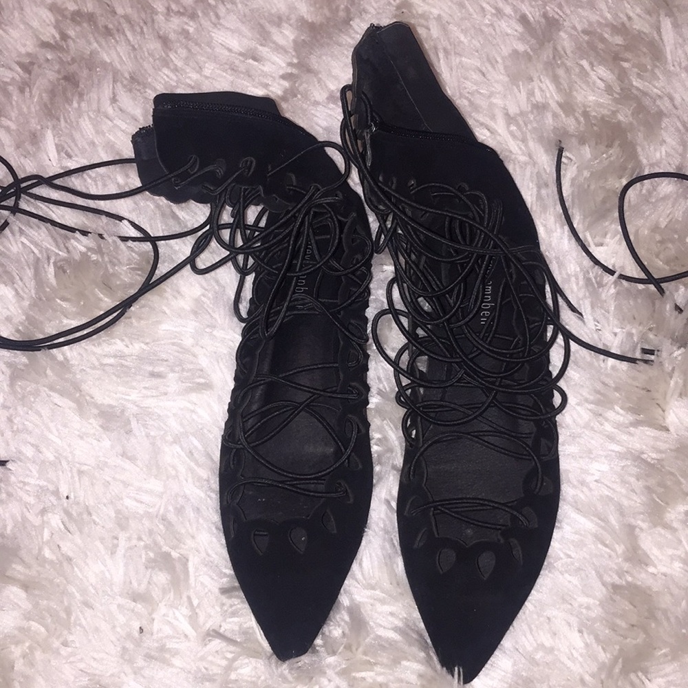 Jeffery Campbell Arian’s-hi black suede flats