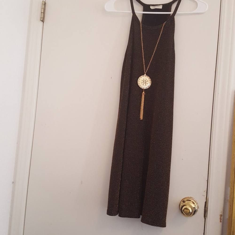 A  sleeveless party/evening dress worn  it once