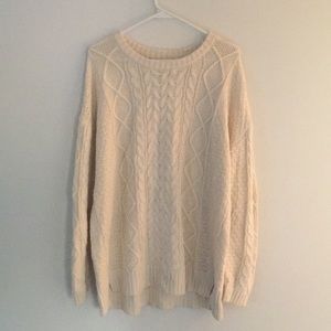 Cable-knit oversized sweater