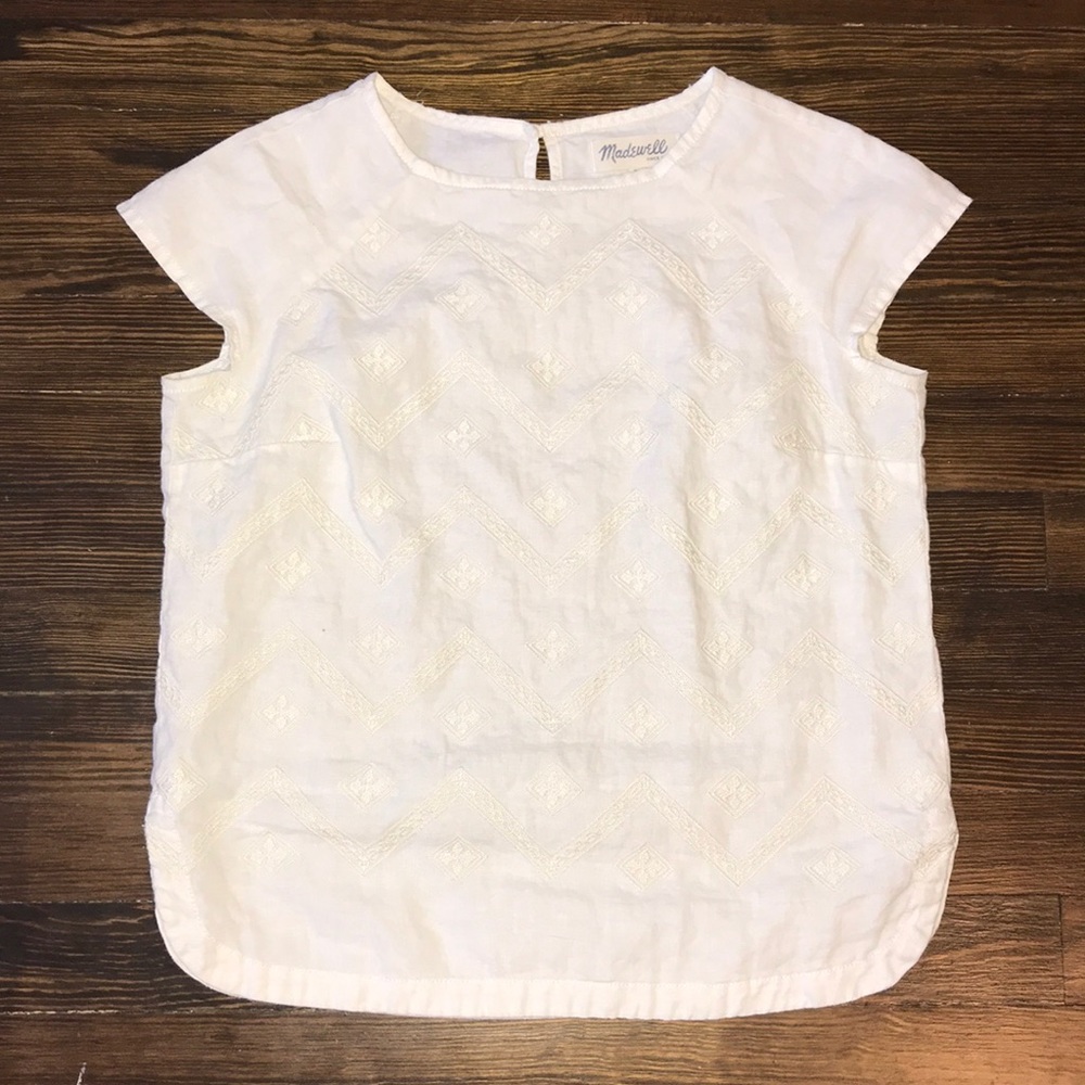 Madewell linen embroidered top