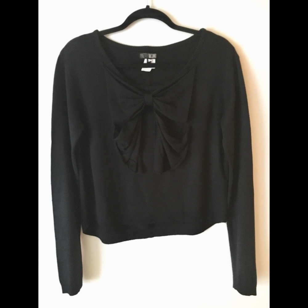 Black Pretty Vacant Bow Blouse