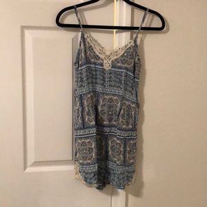 Blue patterned romper