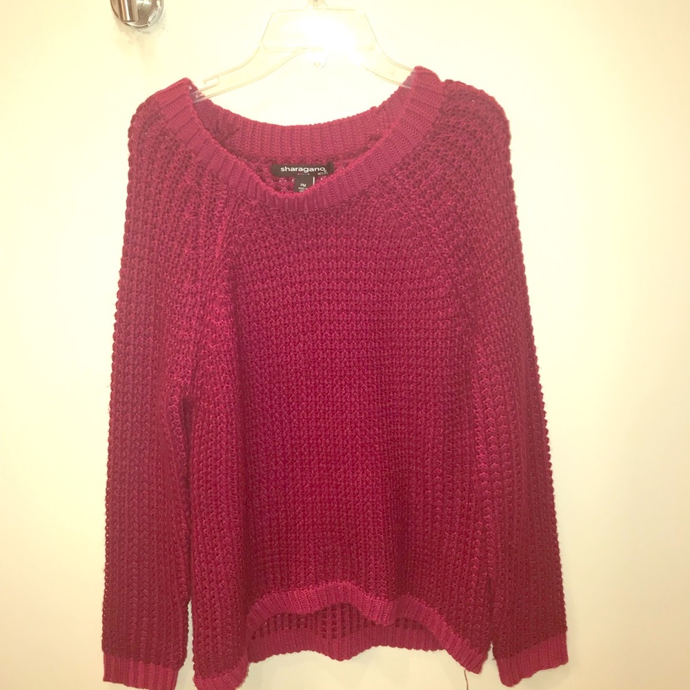 Long sleeve fuschia pink sweater