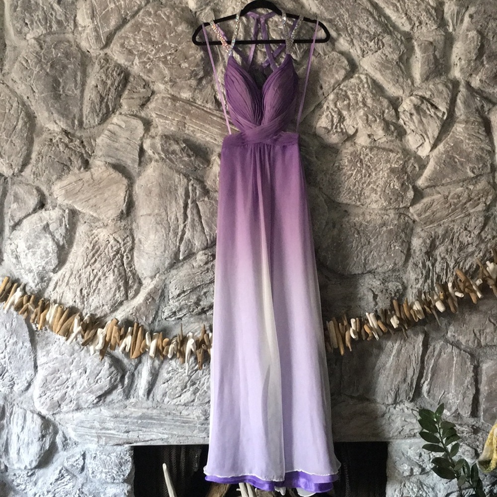 Gorgeous Purple Ombré La Femme prom dress