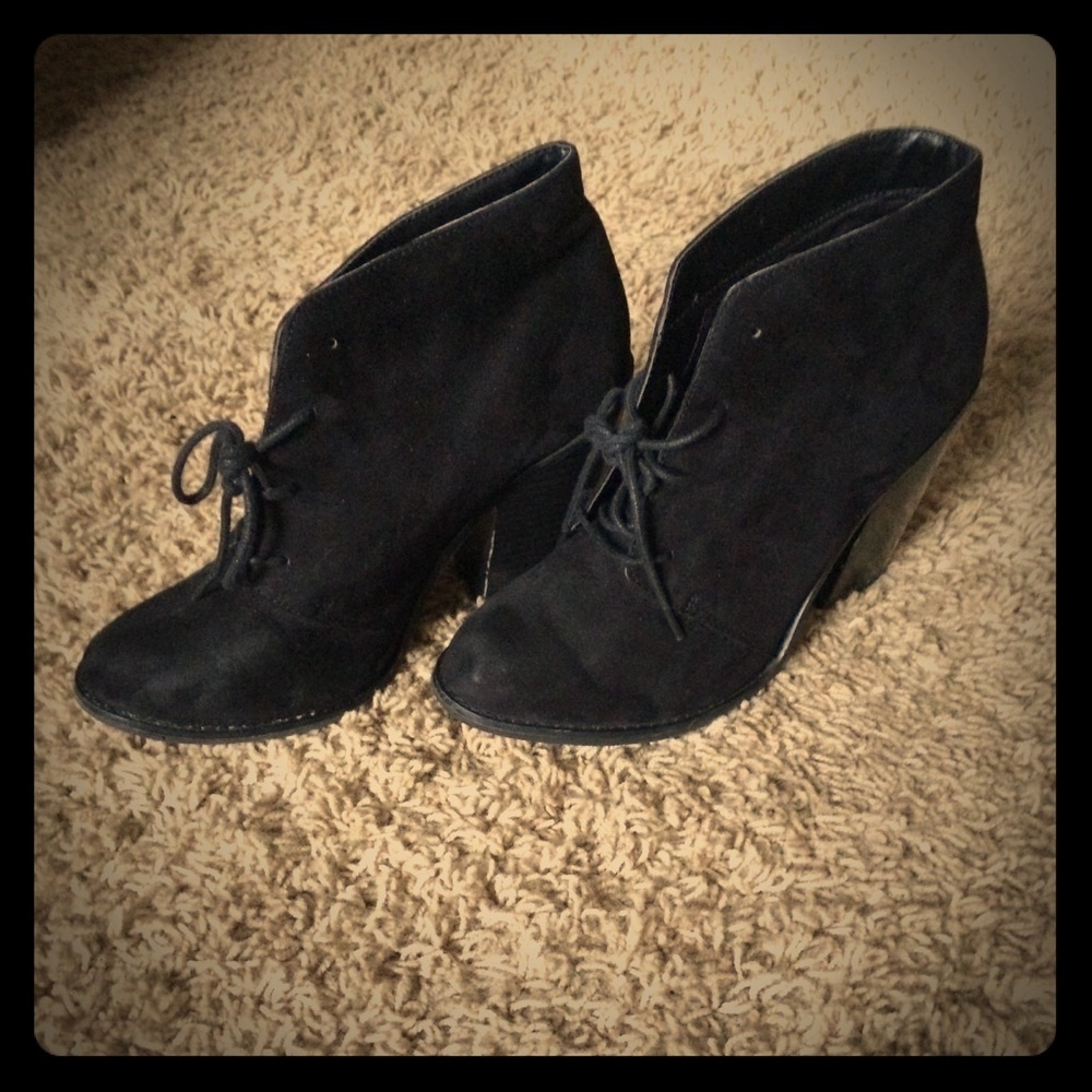 Black Suede Bootie Heels