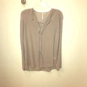 Gray georgette/chifffon top