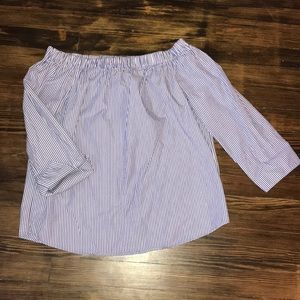 Zara pinstripe off shoulder top