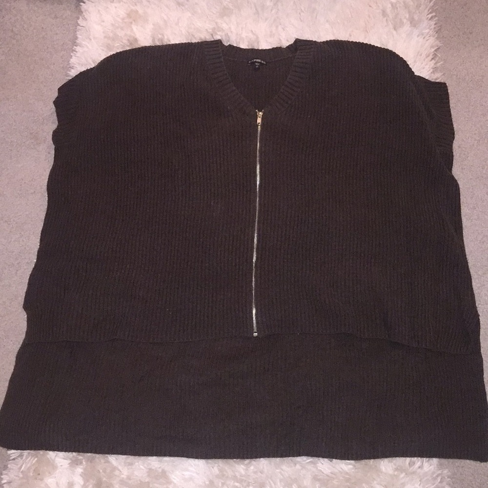 Express oversized sweater tunic olivine green