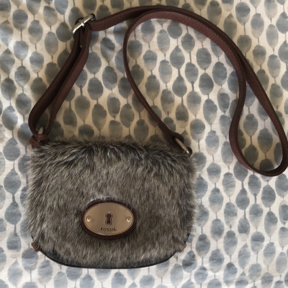 Fossil Maddox Faux Fur Crossbody Handbag