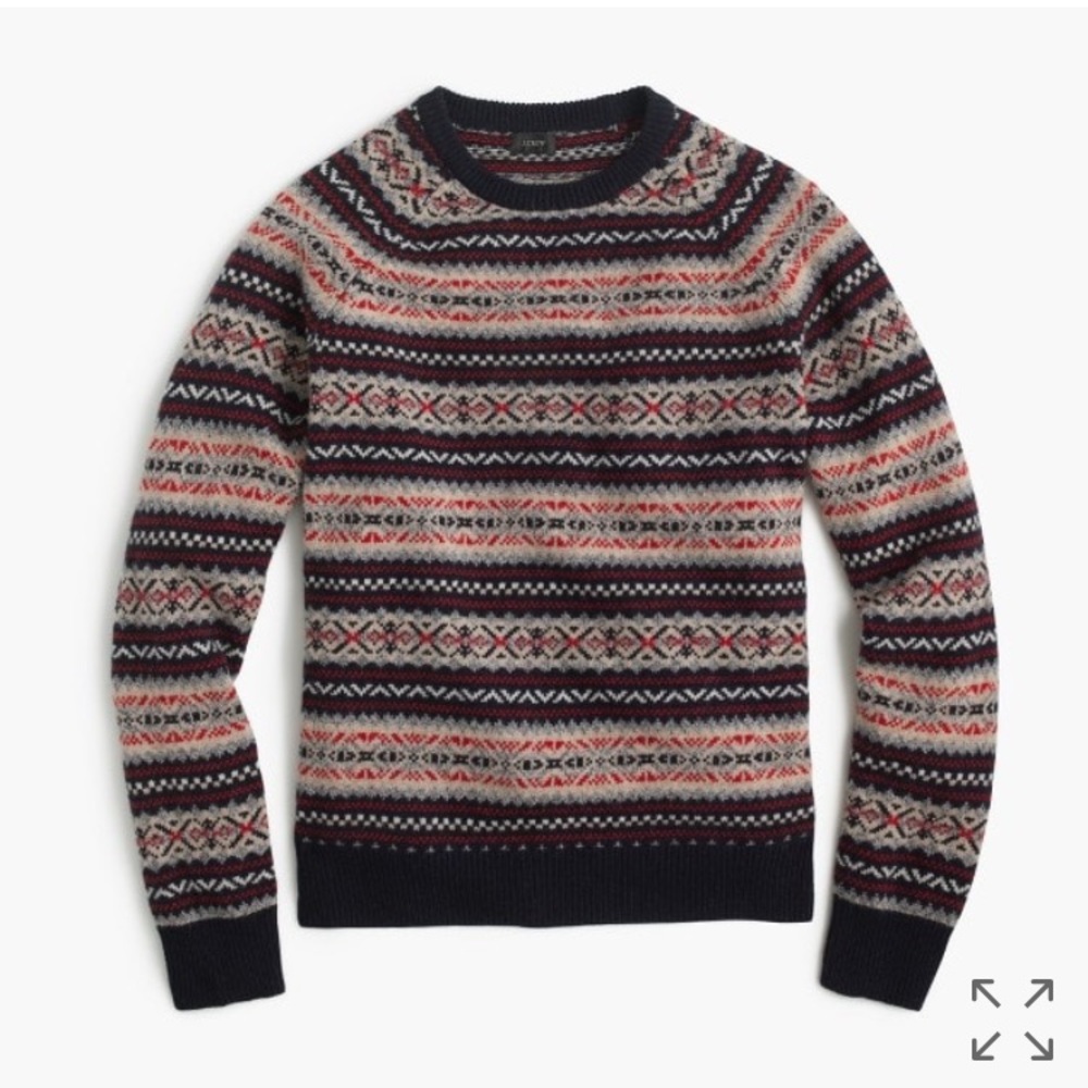 J Crew Lambswool Fair Isle Sweater