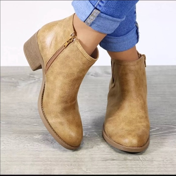 Side Cut Out Oil Distressed Bootie - Picture 2 of 4