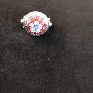 Vintage Italian glass and sterling silver ring 6