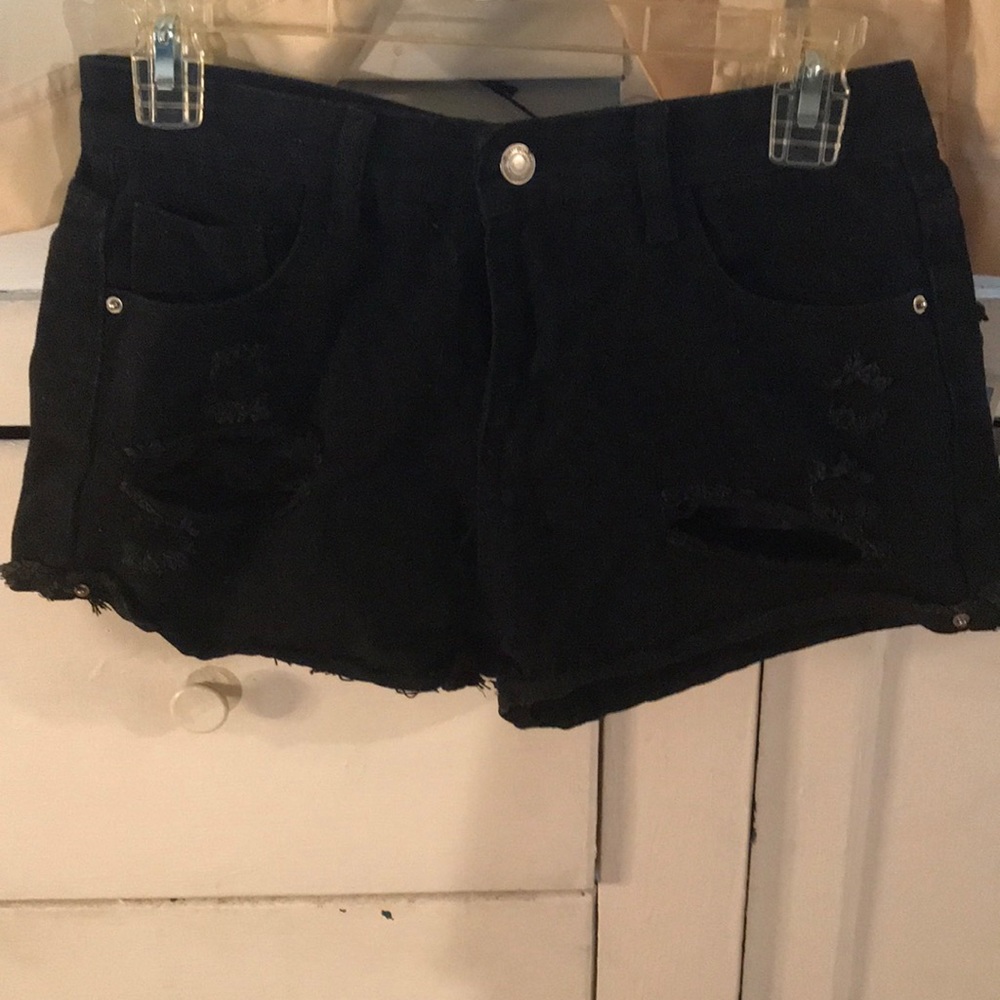 Destroyed Black Shorts