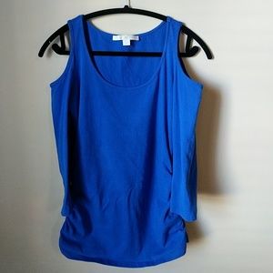 Stretch cotton top with cut outs