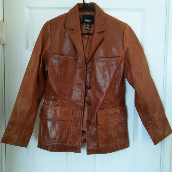 Mossimo Brown Leather Jacket - Picture 2 of 4