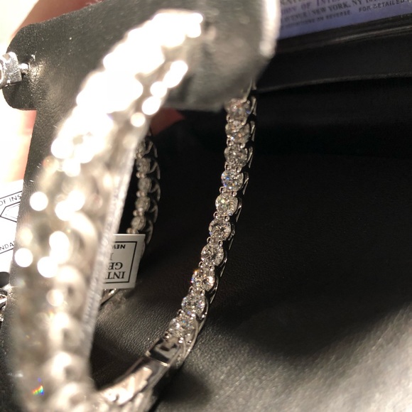 NWT 10 Carat Diamond Hoop Earrings - Picture 8 of 8