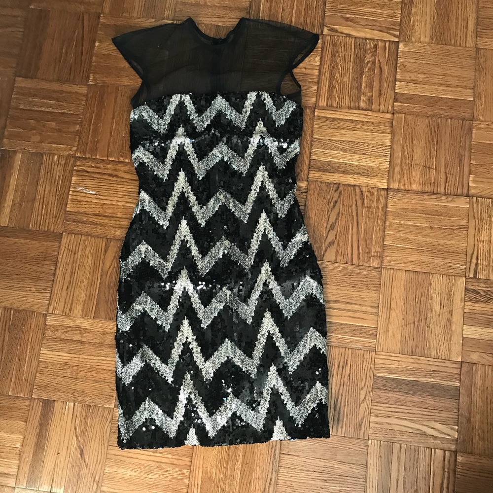 SEXY!! DRESS THE POPULATION sequin minidress