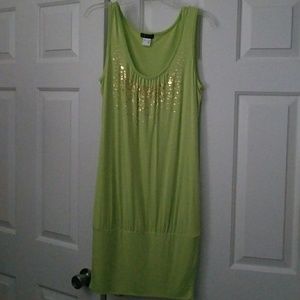 Beautiful green dress with gold st top