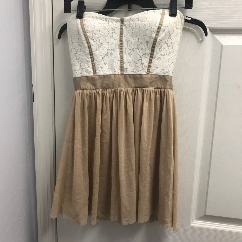 Strapless lace dress