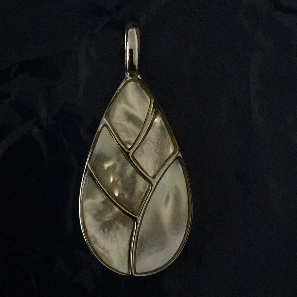 Lia Sophia Mother of Pearl Rhodium Charm Slide