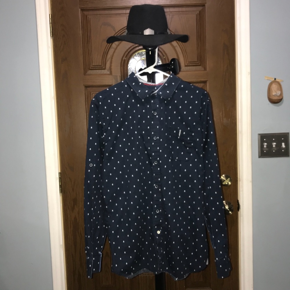 Smash bottom down navy blue men shirt Sz. XL