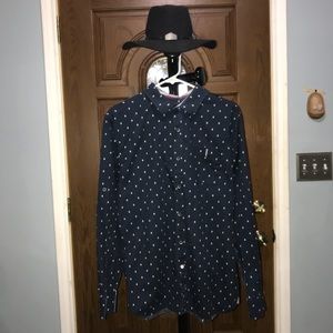 Smash bottom down navy blue men shirt Sz. XL